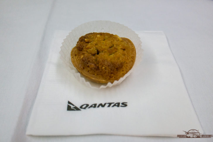 a small muffin on a napkin