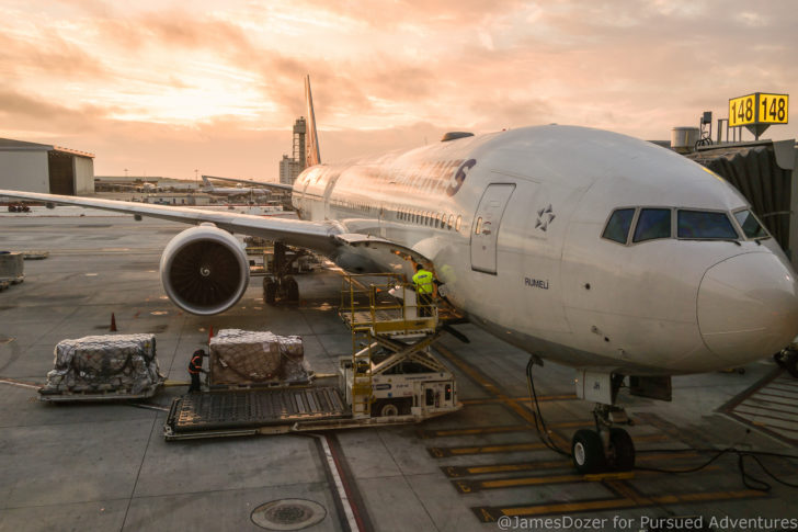 Turkish Airlines Boeing 777 parked at LAX