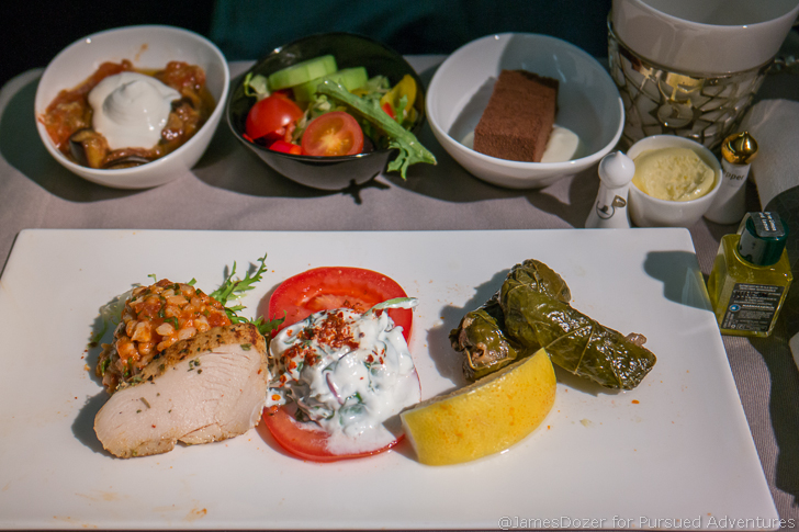 Turkish Airlines Business Class pre-arrival meal