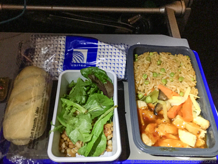 United 787 Economy Class meal