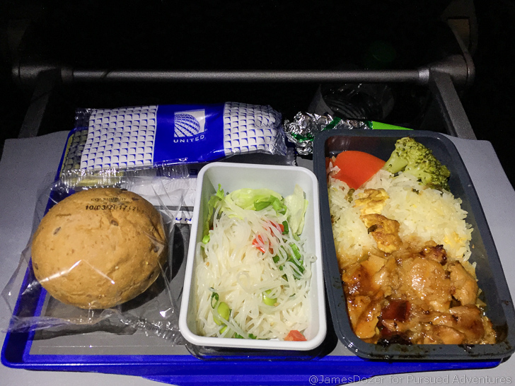 United 787 Economy Class meal
