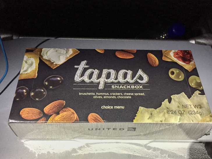 United 787 Economy Class tapas box