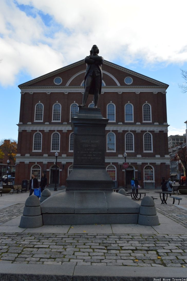 Exploring Boston - Faneuil Hall and Sam Adams statue