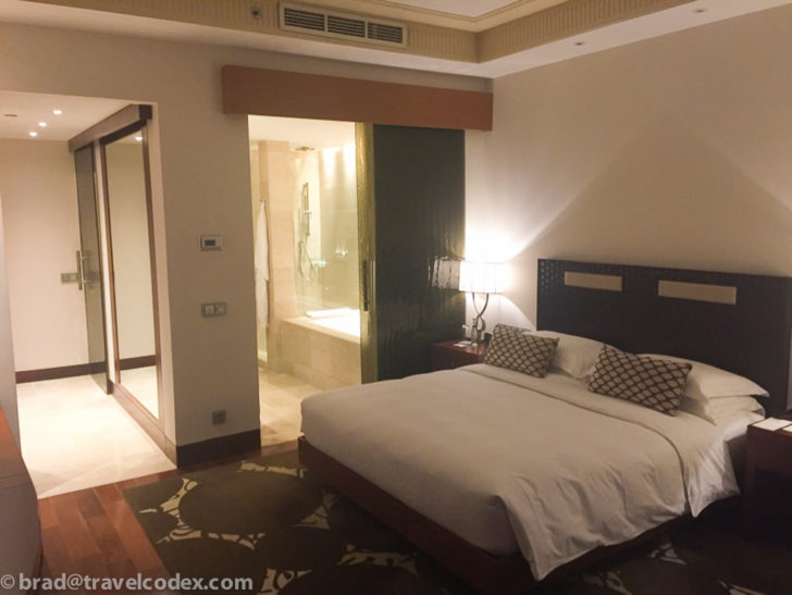 a bed in a room