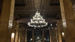 a chandelier in a room