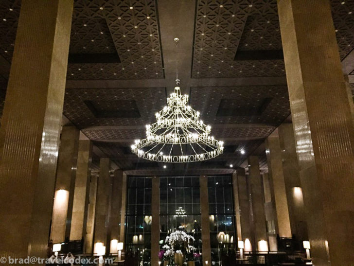 a chandelier in a room