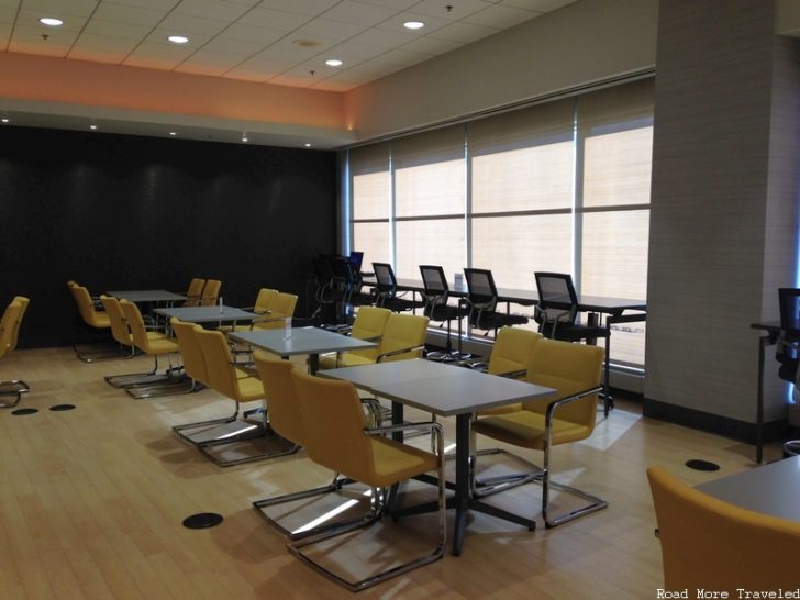 The Lounge at BOS - tables and window seats