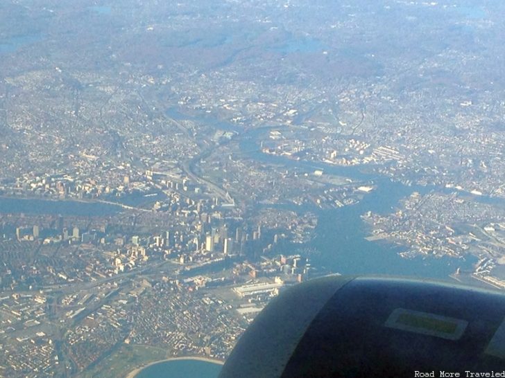 Boston skyline from above