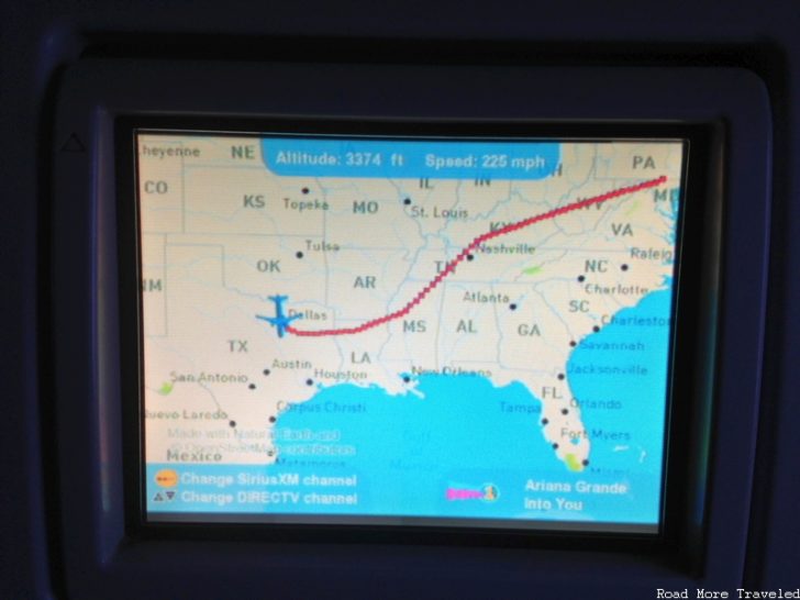 jetBlue Economy Class - moving map