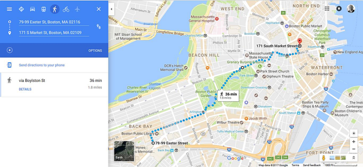 Exploring Boston - Map of Route
