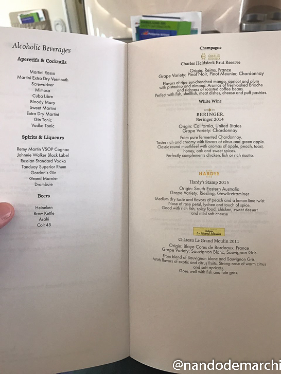 a menu of a restaurant