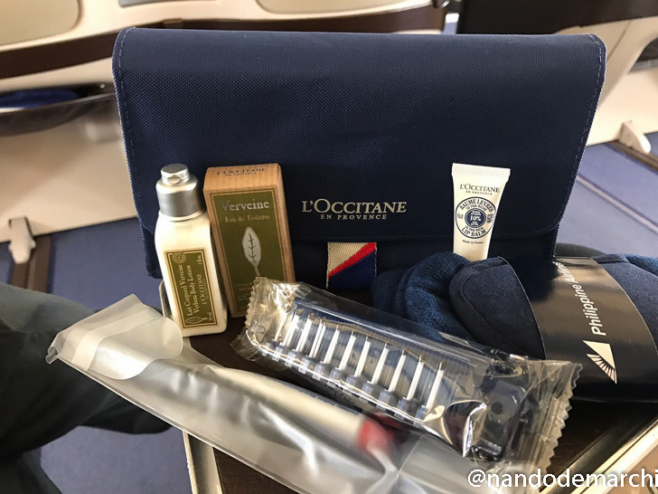 a bag with items on it