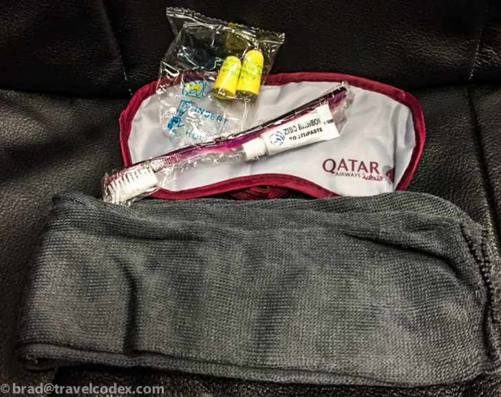Qatar Airways Economy Amenity Kit contents