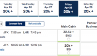 a screenshot of a flight schedule