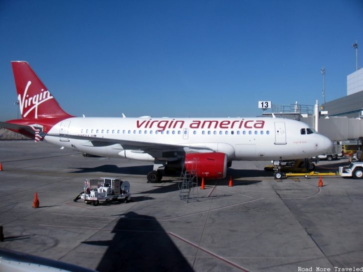 Virgin America A320 squats on Delta Gates at Love Field