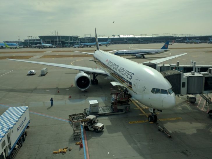 an airplane parked at an airport