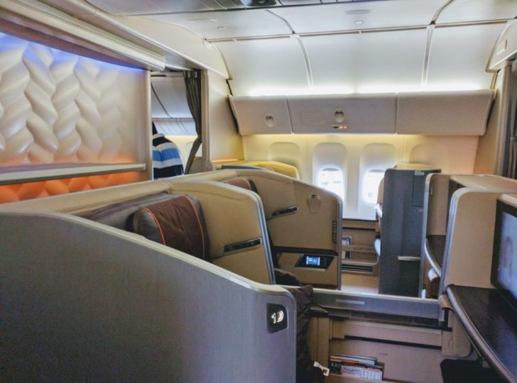a seat in an airplane
