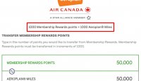 a screenshot of a membership rewards points