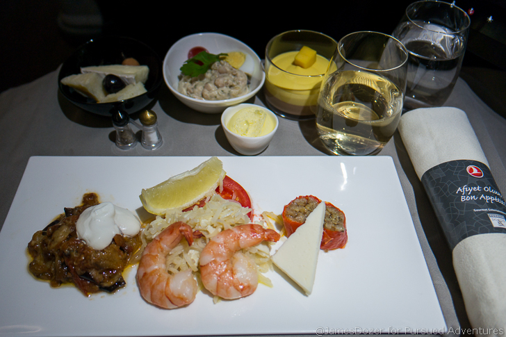 Turkish Airlines A321 Business Class appetizer plate