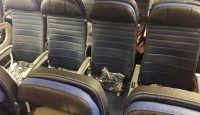 a row of seats in a plane