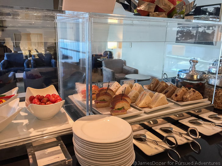 British Airways Terraces Lounge SFO food spread