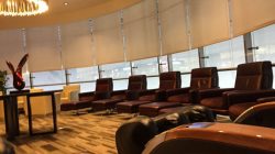 a room with chairs and a table