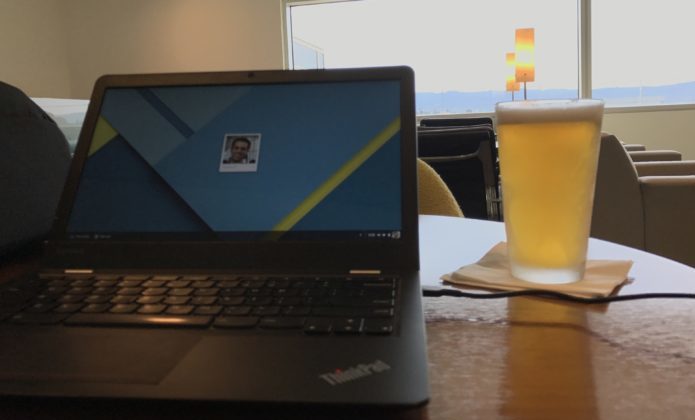 a laptop on a table