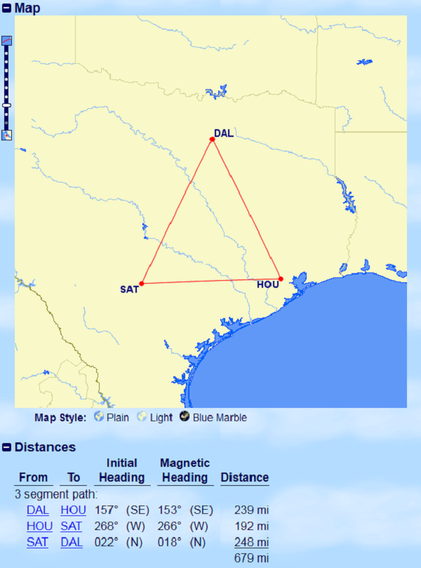 Southwest 737 Max launch route