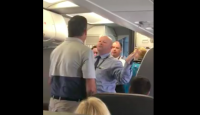 a group of people in an airplane
