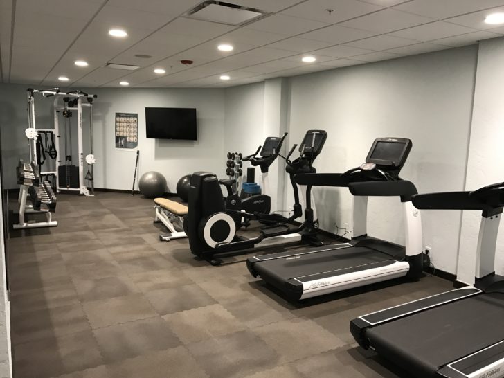 a room with exercise equipment