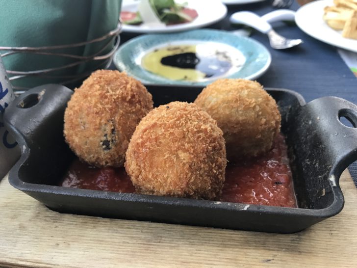 a plate of food on a table