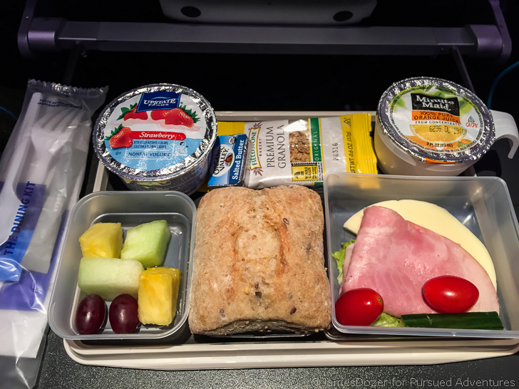food in a tray on a tray