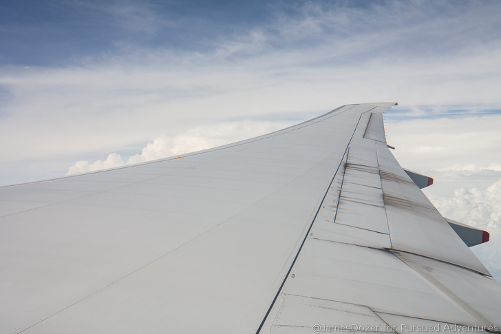 the wing of an airplane