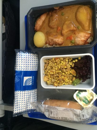 food in a tray on a tray