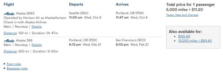 a screenshot of a flight schedule