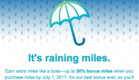 a blue and white background with a green umbrella and white text