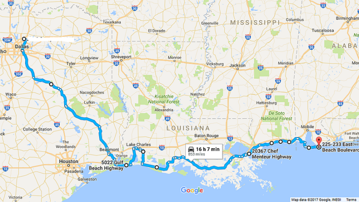 Gulf Shores Route Map
