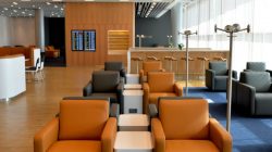 a room with chairs and tables