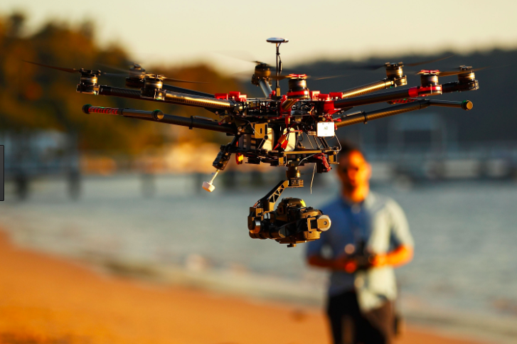 a drone flying in the air