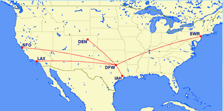 UA - DFW Schedule