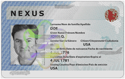 sample nexus card