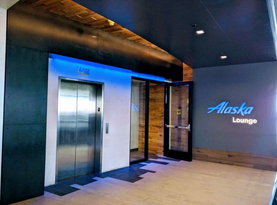 a elevator doors and a sign