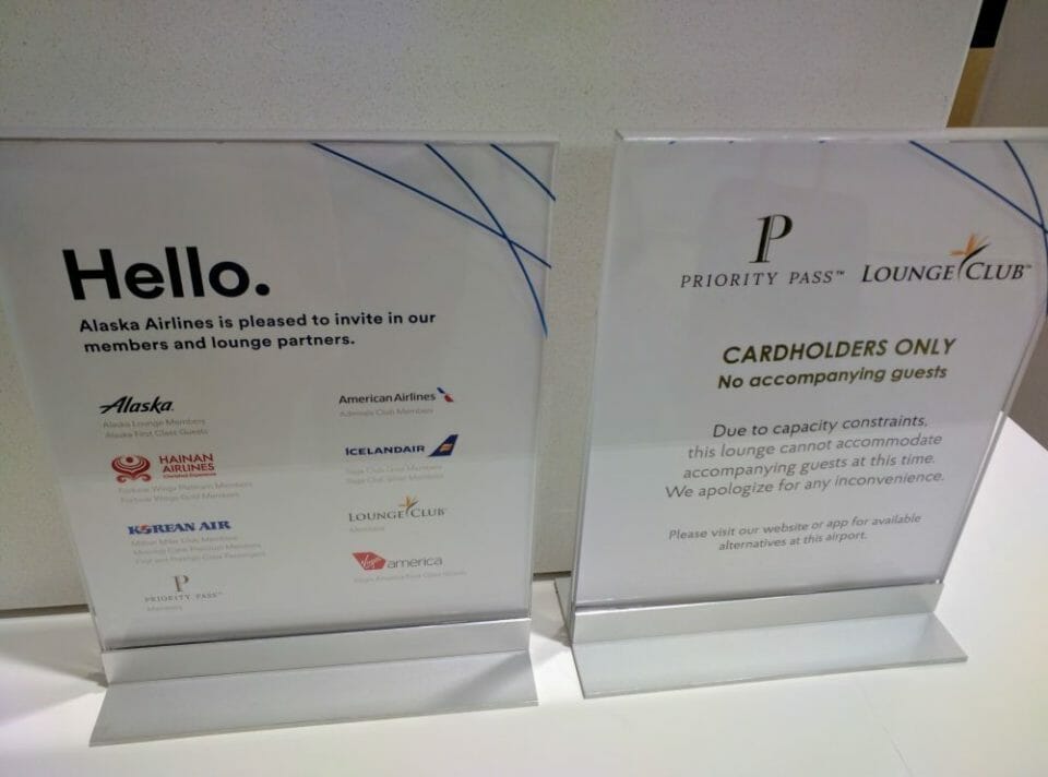 a sign on a table