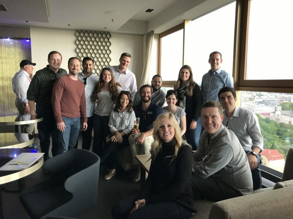 a group of people posing for a photo