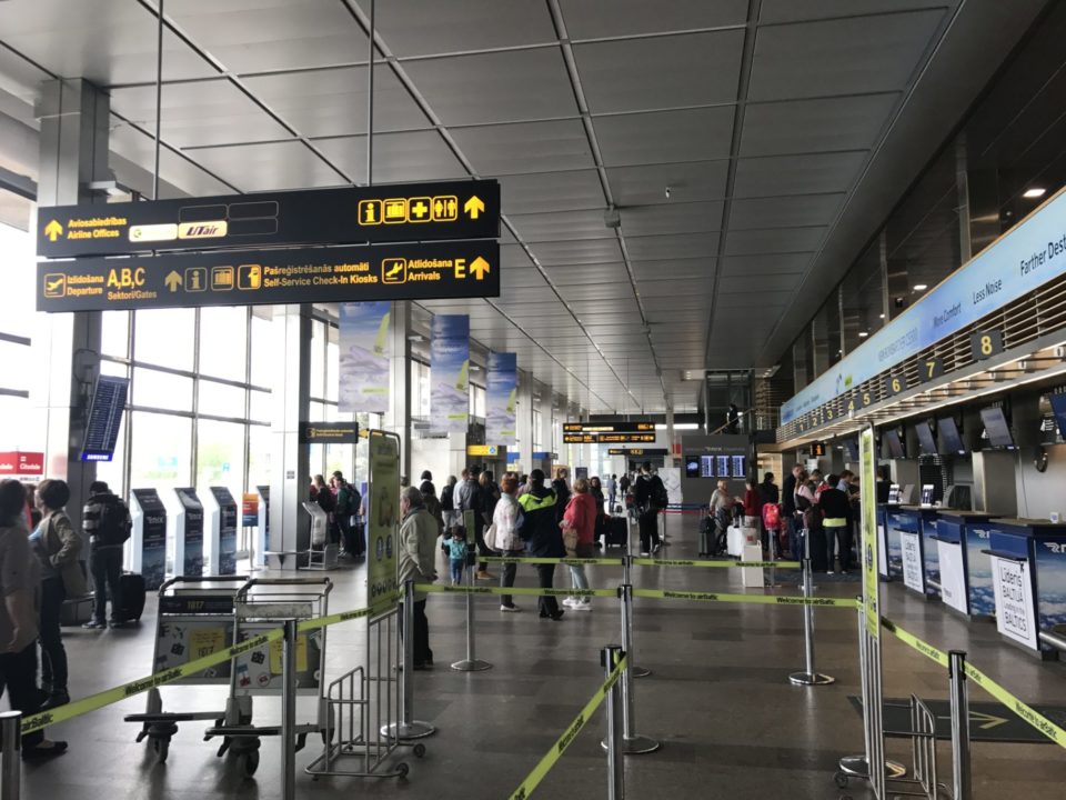 people in an airport terminal