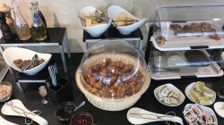 a table with food items on it