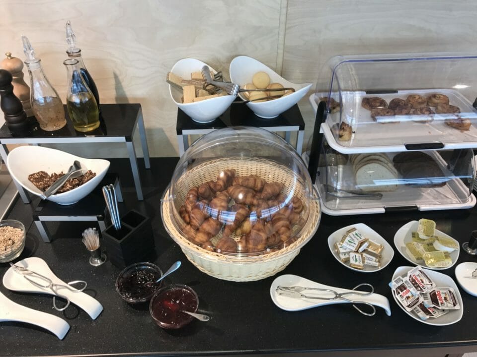 a table with food items on it