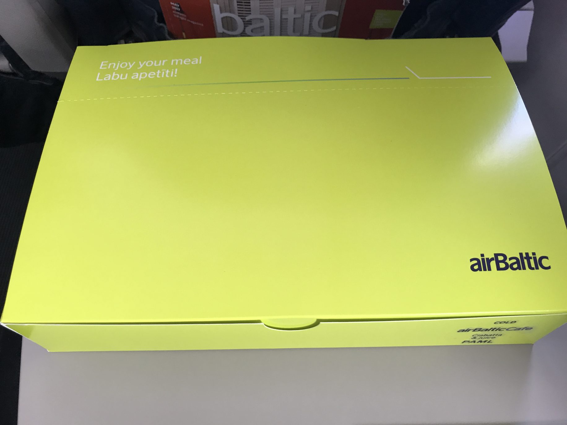 a yellow box on a table
