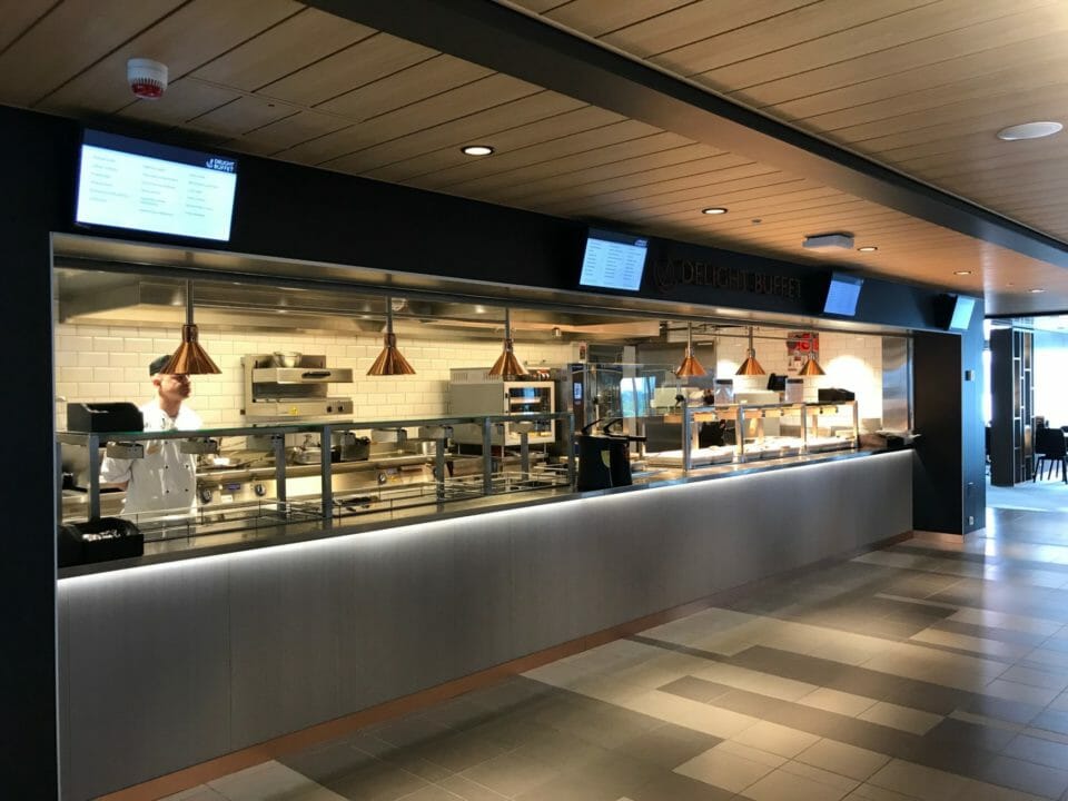 a food counter in a restaurant