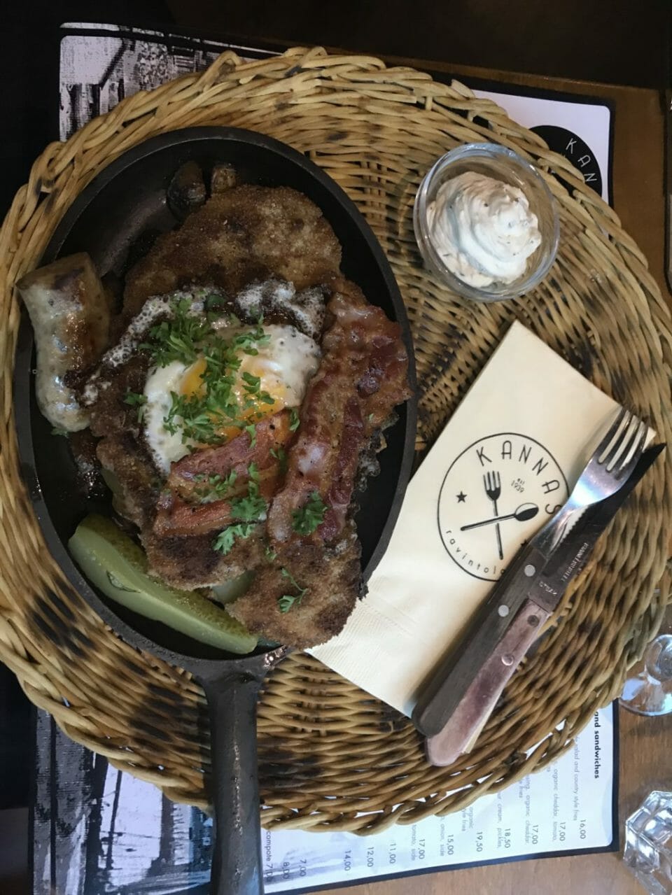 a plate of food on a table